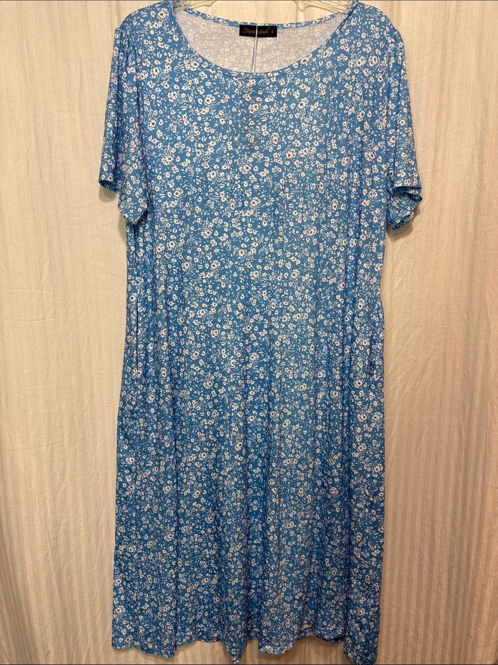 Soft Surroundings Blue Floral Midi Dress